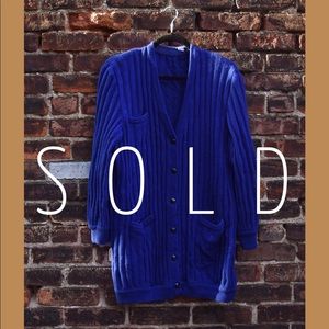 Royal Blue Extended ButtonUp Sweater